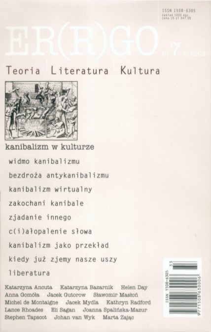 ER(R)GO nr 7 (2/2003) - cannibalism in culture